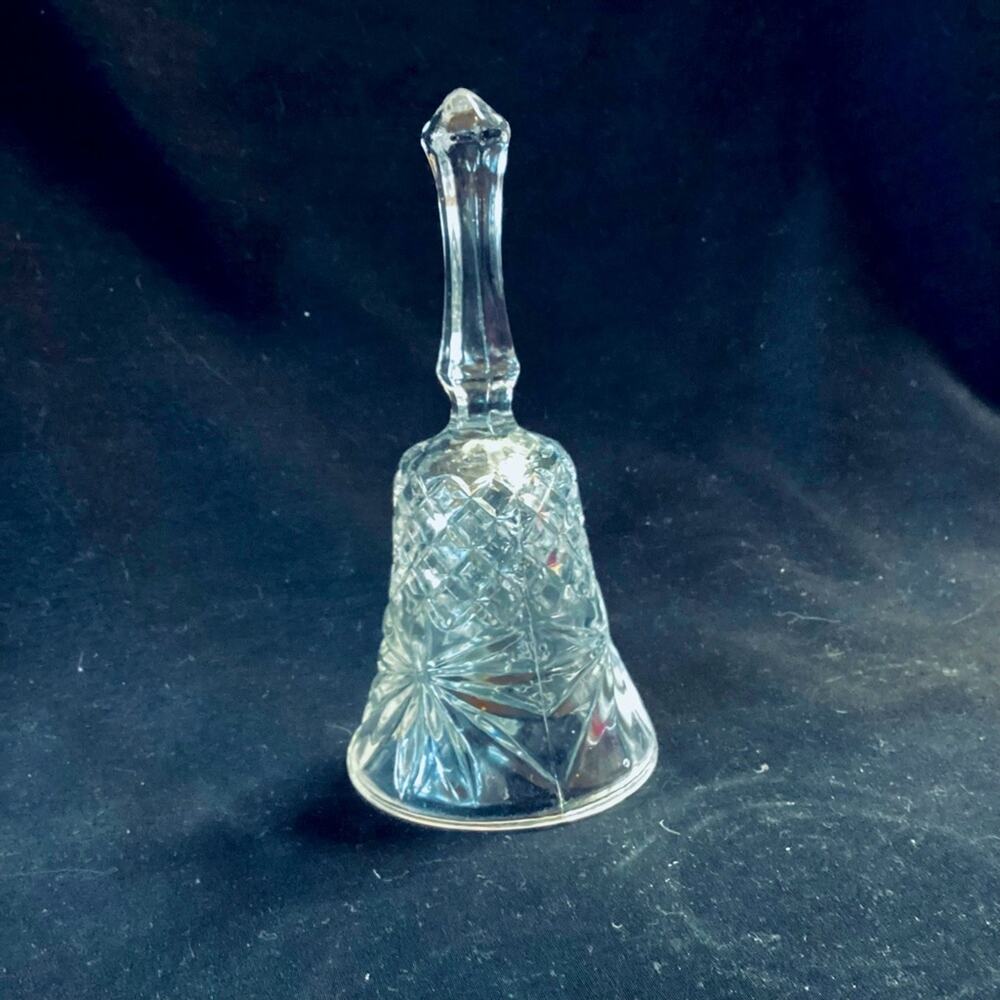 Vintage CRYSTAL CLEAR Hand Held Bell
